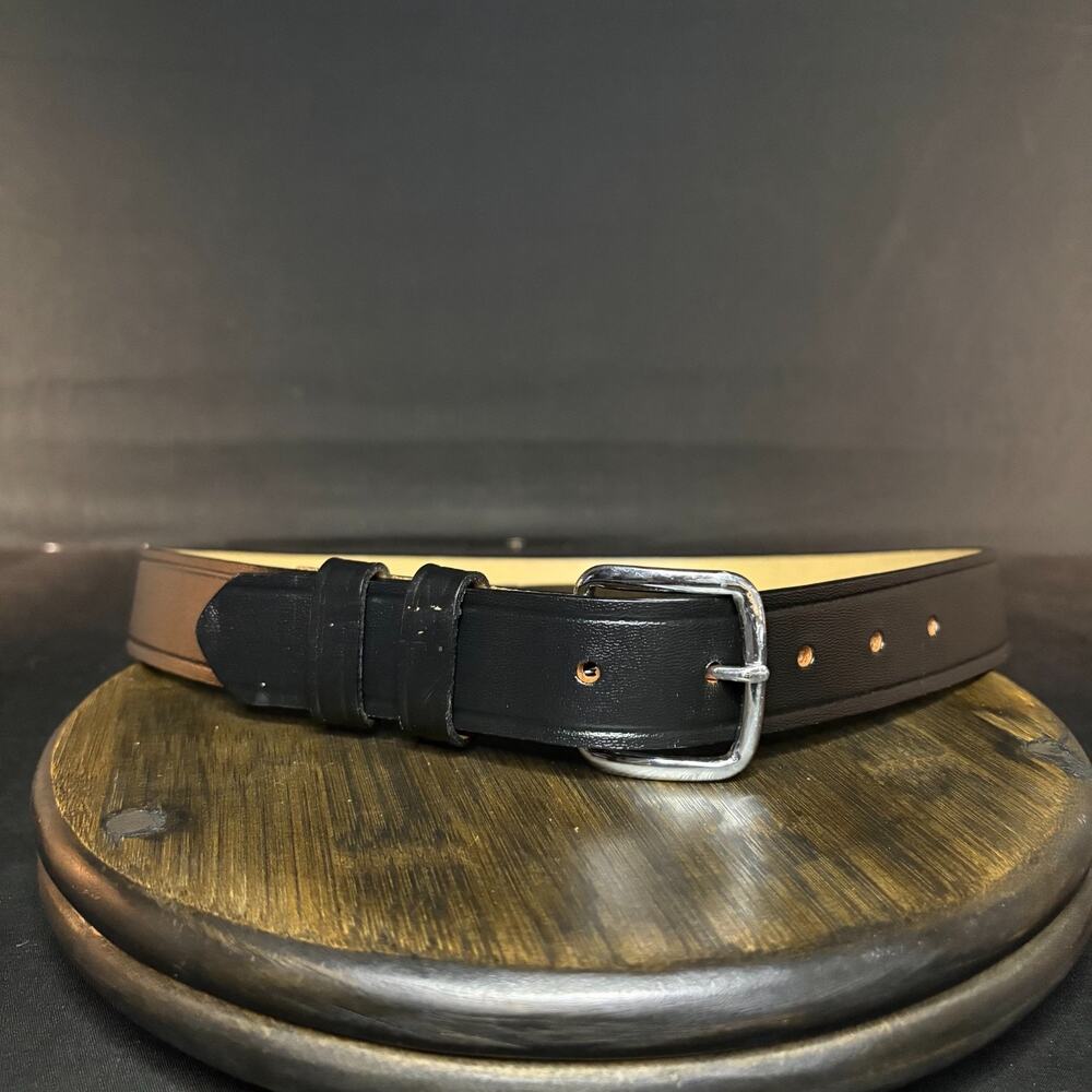 Dutyman Everyday Government Spec Belt Size 30" Black Plain Leather Chrome 1411